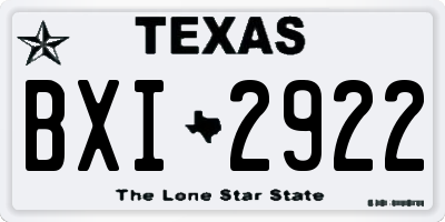 TX license plate BXI2922