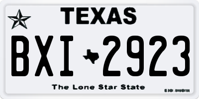 TX license plate BXI2923