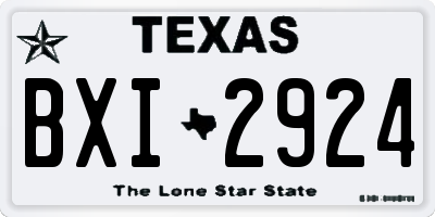 TX license plate BXI2924