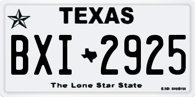TX license plate BXI2925