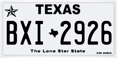 TX license plate BXI2926
