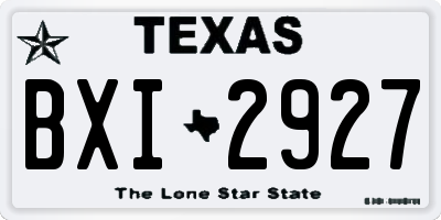 TX license plate BXI2927