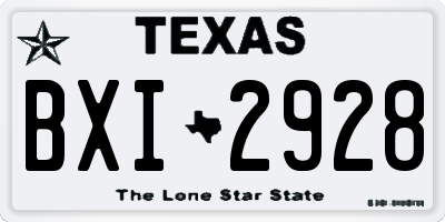 TX license plate BXI2928