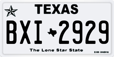 TX license plate BXI2929