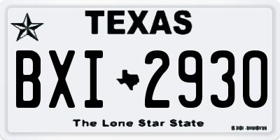 TX license plate BXI2930