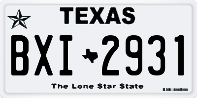 TX license plate BXI2931