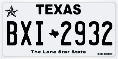 TX license plate BXI2932