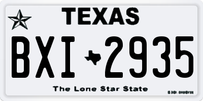 TX license plate BXI2935