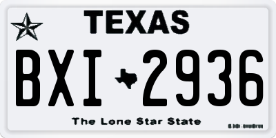 TX license plate BXI2936
