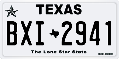 TX license plate BXI2941