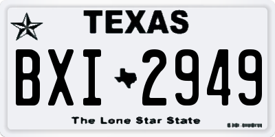 TX license plate BXI2949