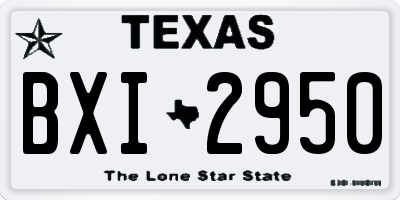 TX license plate BXI2950