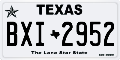 TX license plate BXI2952
