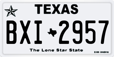 TX license plate BXI2957