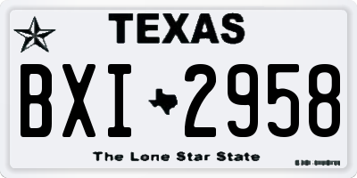 TX license plate BXI2958