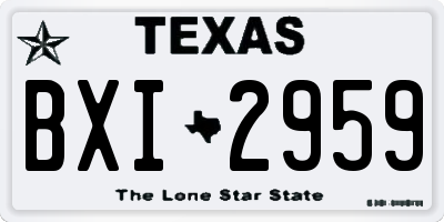 TX license plate BXI2959