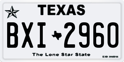 TX license plate BXI2960