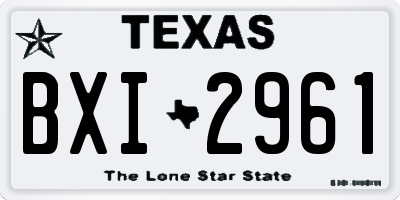 TX license plate BXI2961