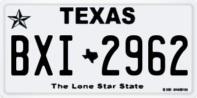 TX license plate BXI2962