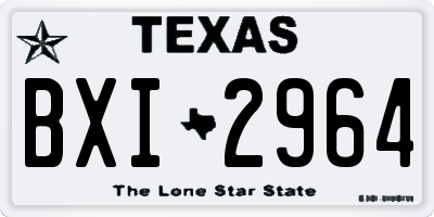 TX license plate BXI2964