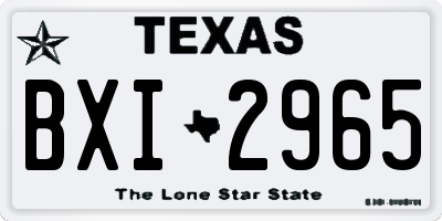 TX license plate BXI2965