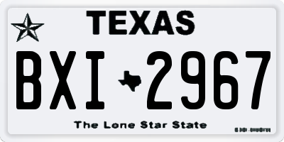 TX license plate BXI2967