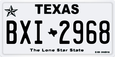 TX license plate BXI2968