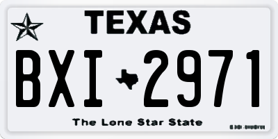 TX license plate BXI2971