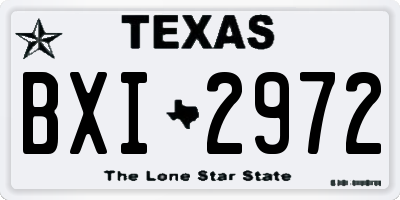 TX license plate BXI2972