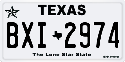 TX license plate BXI2974