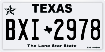 TX license plate BXI2978
