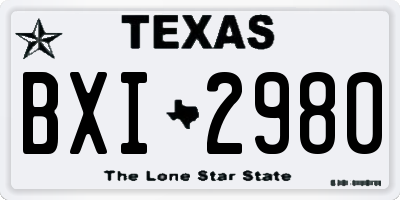 TX license plate BXI2980