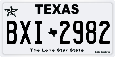TX license plate BXI2982