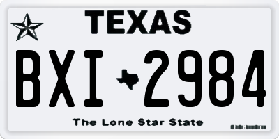 TX license plate BXI2984