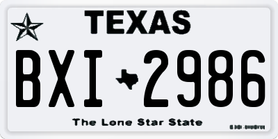 TX license plate BXI2986
