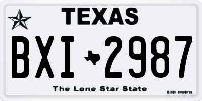 TX license plate BXI2987