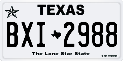 TX license plate BXI2988