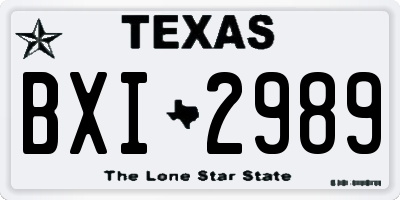 TX license plate BXI2989