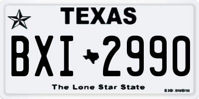 TX license plate BXI2990