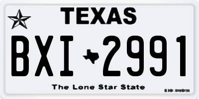TX license plate BXI2991