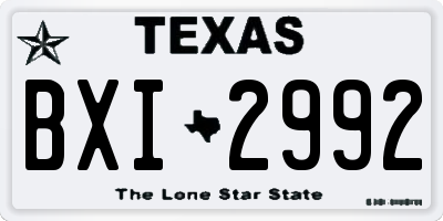 TX license plate BXI2992