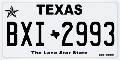 TX license plate BXI2993