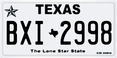 TX license plate BXI2998