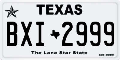TX license plate BXI2999