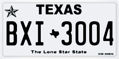 TX license plate BXI3004