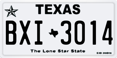 TX license plate BXI3014