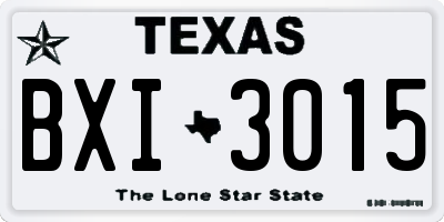 TX license plate BXI3015