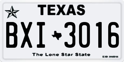 TX license plate BXI3016