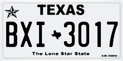 TX license plate BXI3017
