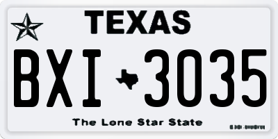 TX license plate BXI3035